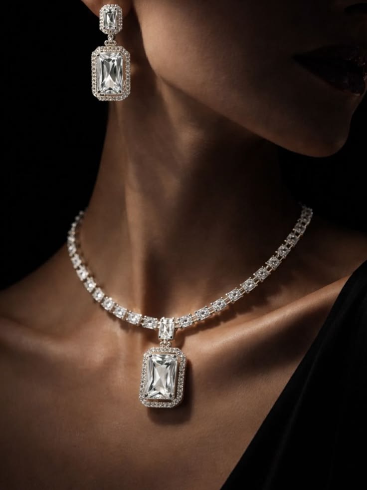 Sovereign Emerald-Cut Diamond Rivière Suite